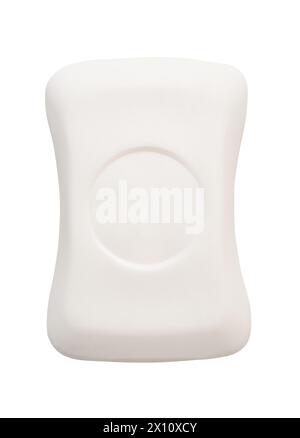 Top view of single bar of dry soap is isolated on white background with clipping path. Stock Photo