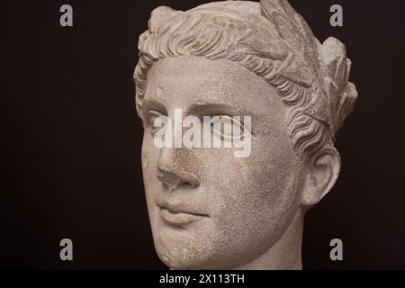Cypriot sculpture in Greek style 350-250 BC. male head in local ...