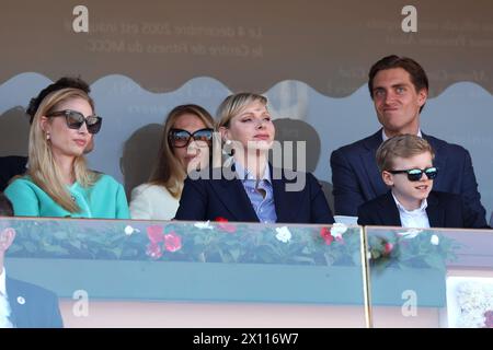 Monaco, Monaco. 14th Apr, 2024. Charlene, Princess of Monaco, Prince Jacques of Monaco, in their seats prior to the Men's Double's Final on day eight of the Rolex Monte-Carlo Masters at Monte-Carlo Country Club on April 14, 2024 in Monte-Carlo, Monaco. picture and copyright Thierry CARPICO/ATP images (CARPICO Thierry/ATP/SPP) Credit: SPP Sport Press Photo. /Alamy Live News Stock Photo