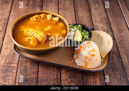 shrimp pasta dish top view Stock Photo