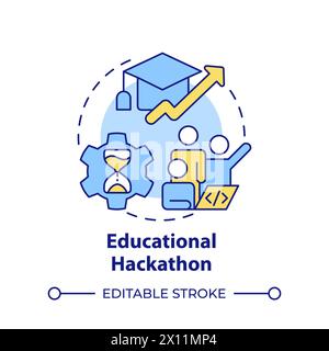 Educational hackathon multi color concept icon Stock Vector