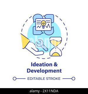 Ideation and development multi color concept icon Stock Vector