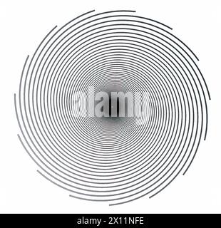 Black hole spiral shape isolated over white background Stock Vector