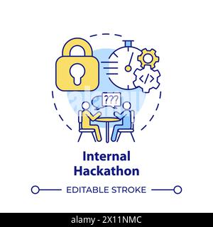 Internal hackathon multi color concept icon Stock Vector