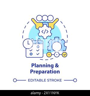 Planning and preparation multi color concept icon Stock Vector