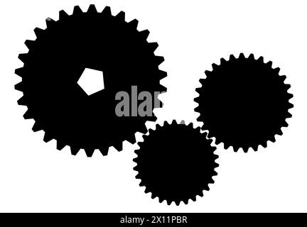Industrial gears black and white silhouettes vector illustration. Gears ...