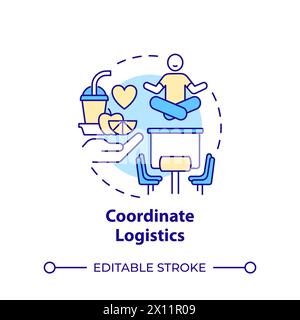 Coordinate logistics multi color concept icon Stock Vector