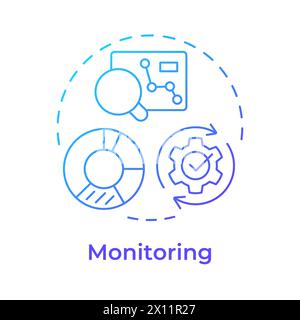 BPM monitoring blue gradient concept icon Stock Vector
