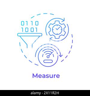Sigma measure blue gradient concept icon Stock Vector