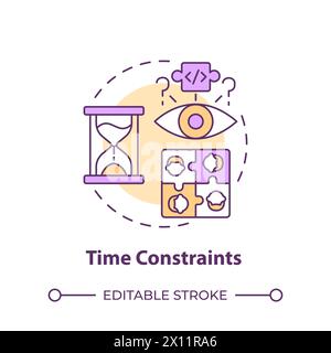 Time constraints multi color concept icon Stock Vector