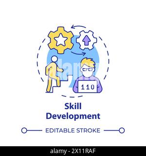 Skill development multi color concept icon Stock Vector