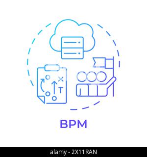 BPM tool blue gradient concept icon Stock Vector