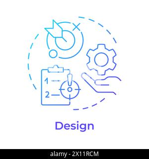 Business processes management design blue gradient concept icon Stock Vector