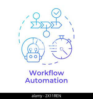 Workflow automation blue gradient concept icon Stock Vector