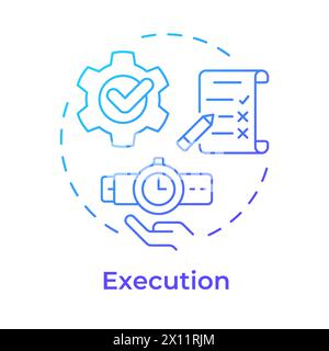 Business management execution blue gradient concept icon Stock Vector