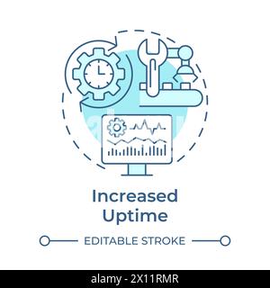 Increased uptime soft blue concept icon Stock Vector