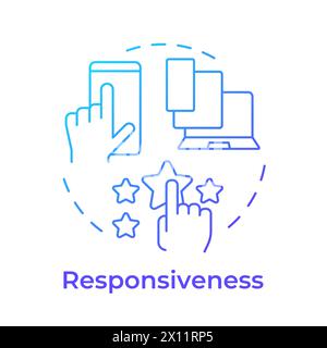 Responsiveness blue gradient concept icon Stock Vector