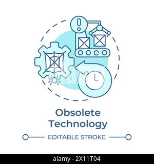 Obsolete technology soft blue concept icon Stock Vector