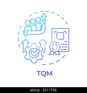 TQM blue gradient concept icon Stock Vector