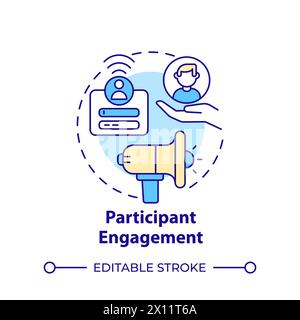 Participant engagement multi color concept icon Stock Vector