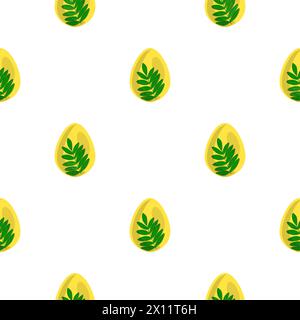 Illustration on theme seamless celebration holiday Easter with hunt colorful bright eggs, seamless pattern consisting of many hunt Easter eggs, hunt b Stock Vector