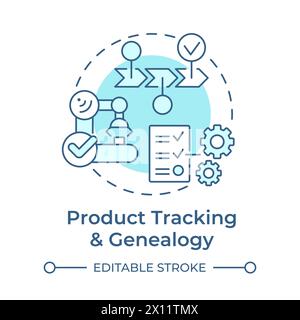 Product tracking and genealogy soft blue concept icon Stock Vector