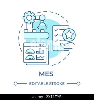 MES soft blue concept icon Stock Vector