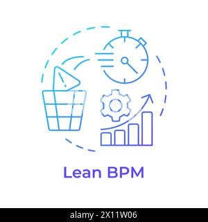 Lean BPM blue gradient concept icon Stock Vector