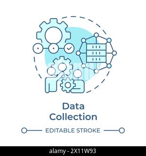 Data collection soft blue concept icon Stock Vector