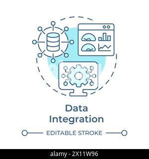 Data integration soft blue concept icon Stock Vector