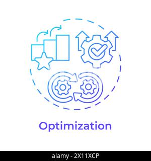 Business process management optimization blue gradient concept icon Stock Vector