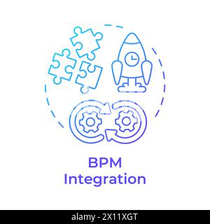 BPM integration blue gradient concept icon Stock Vector