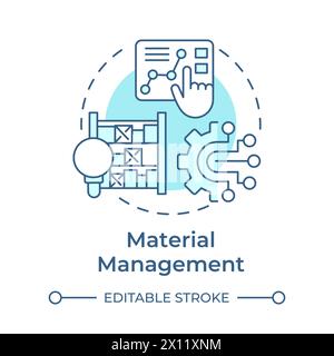 Material management soft blue concept icon Stock Vector