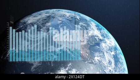 Image of data processing over globe Stock Photo