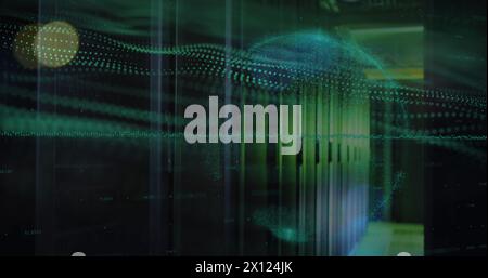 Image of data processing with scope scanning over computer servers Stock Photo