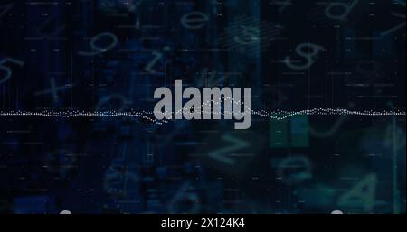 Image of financial data processing over letters Stock Photo