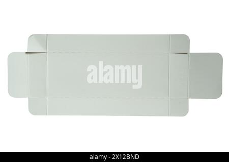 Unfolded grey paper box on white background with clipping path Stock Photo