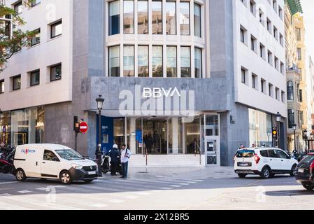 A branch of BBVA, a Spanish bank in Valencia, Spain Stock Photo