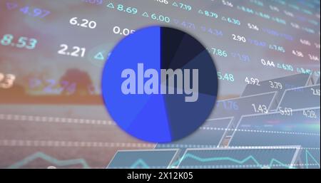 Image of diagram over data processing Stock Photo