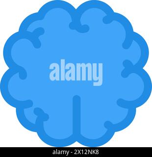 Brain concentration icon. Mind nervous prevention, business process stroked flat element for modern and retro design. Simple color vector pictogram is Stock Vector