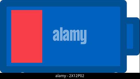 Battery voltage loss icon. Accumulator low status, business process stroked flat element for modern and retro design. Simple color vector pictogram is Stock Vector