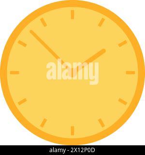 Circle wall clock icon. Stopwatch measurement face, business process stroked flat element for modern and retro design. Simple color vector pictogram i Stock Vector