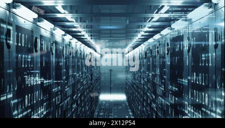 Image of data processing over computer servers Stock Photo