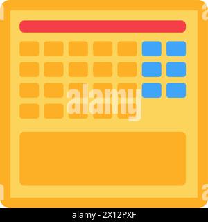 Time plan calendar icon. Diary reminder page, business process stroked flat element for modern and retro design. Simple color vector pictogram isolate Stock Vector