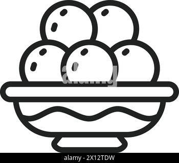 Ladoo icon vector image. Suitable for mobile application web application and print media. Stock Vector