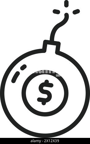 Money Bomb icon vector image. Suitable for mobile application web application and print media. Stock Vector