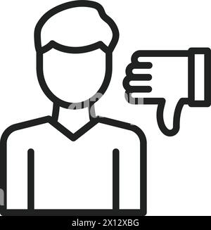 Person Dislike icon vector image. Suitable for mobile application web application and print media. Stock Vector
