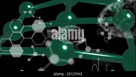 Image of data processing over chemical formula Stock Photo