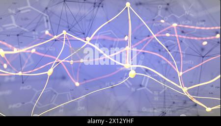 Image of data processing over moving shapes Stock Photo