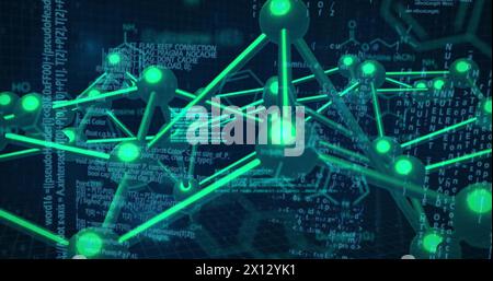 Image of data processing over chemical formula Stock Photo